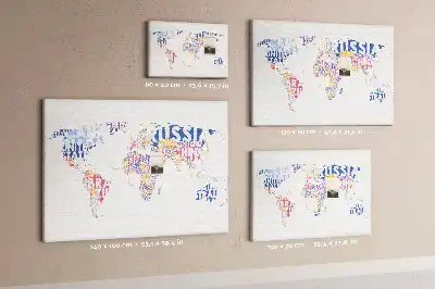 World map cork memo board
