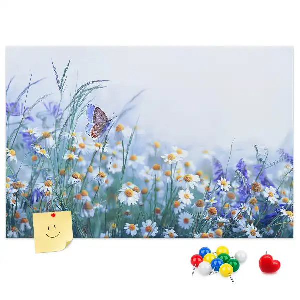Butterfly in the meadow printed cork board