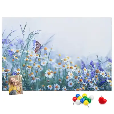 Butterfly in the meadow printed cork board