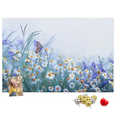Butterfly in the meadow printed cork board
