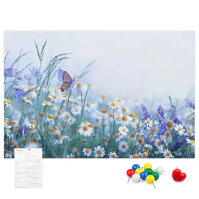 Butterfly in the meadow printed cork board