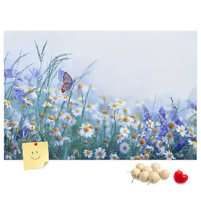 Butterfly in the meadow printed cork board