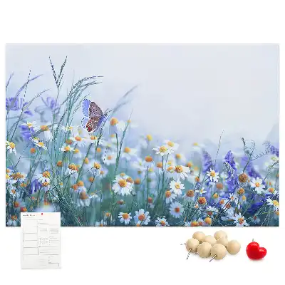 Butterfly in the meadow printed cork board