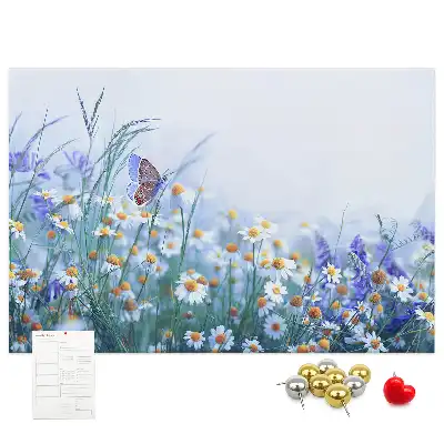 Butterfly in the meadow printed cork board