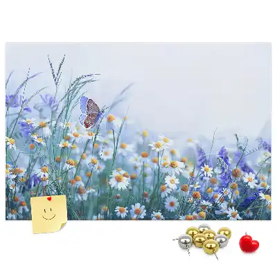 Butterfly in the meadow printed cork board