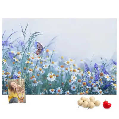 Butterfly in the meadow printed cork board