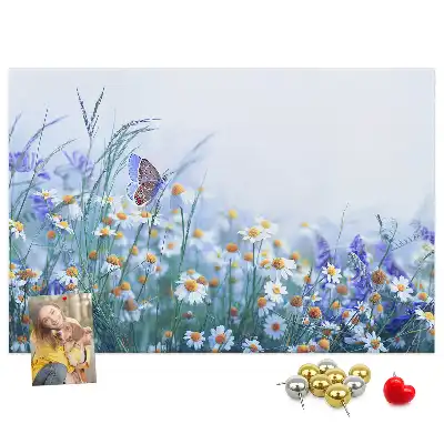 Butterfly in the meadow printed cork board