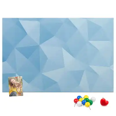 Cork memo board with abstract triangle pattern