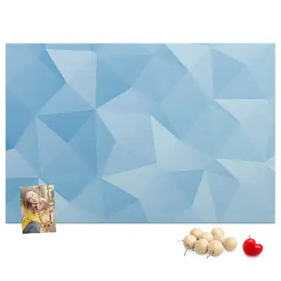 Cork memo board with abstract triangle pattern