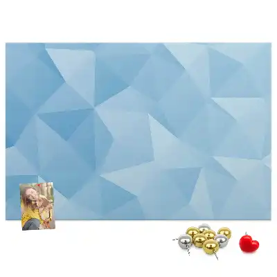 Cork memo board with abstract triangle pattern