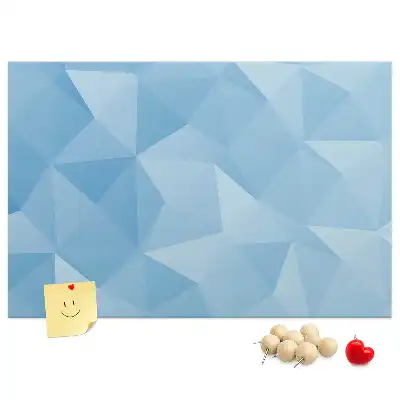 Cork memo board with abstract triangle pattern