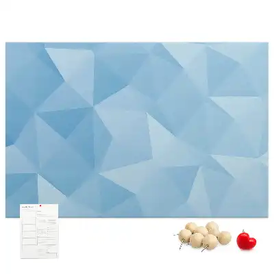 Cork memo board with abstract triangle pattern