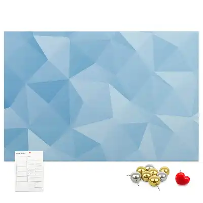 Cork memo board with abstract triangle pattern