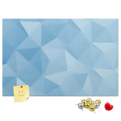 Cork memo board with abstract triangle pattern