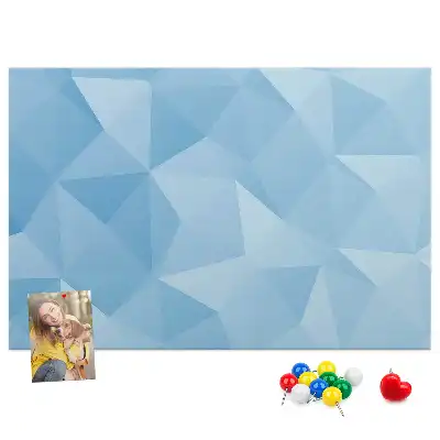 Cork memo board with abstract triangle pattern