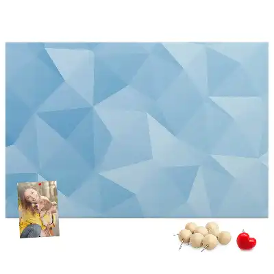 Cork memo board with abstract triangle pattern