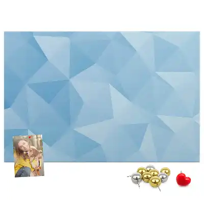 Cork memo board with abstract triangle pattern