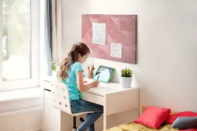 Cork Memo Board with Geometric Triangle Pattern