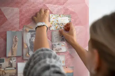 Cork Memo Board with Geometric Triangle Pattern