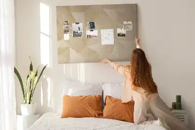 Printed Cork Memo Board Triangles abstraction