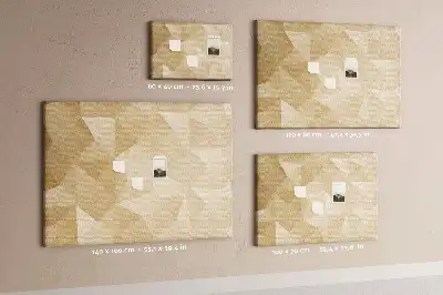 Printed Cork Memo Board Triangles abstraction