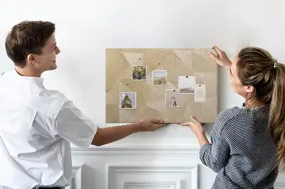 Printed Cork Memo Board Triangles abstraction