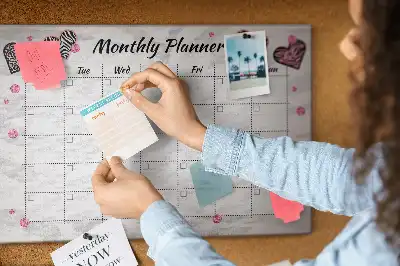 Printed Cork Memo Board Fashion monthly planner