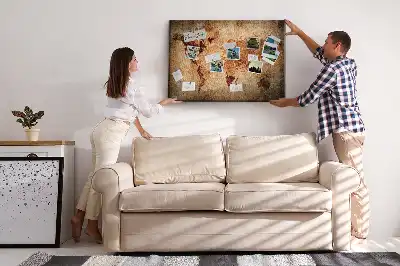 Printed Old World Map Cork Memo Board