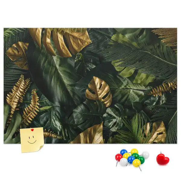 Printed Cork Board Jungle leaves