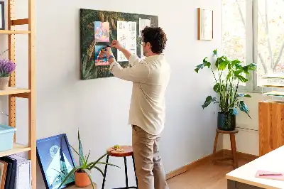 Printed Cork Board Jungle leaves