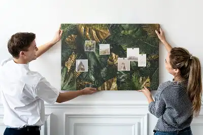 Jungle Leaves Printed Cork Board