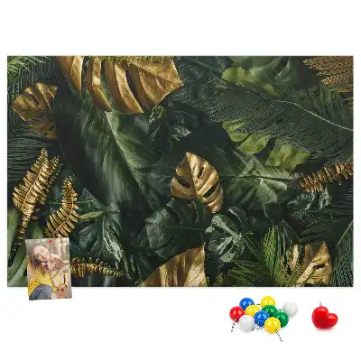 Printed Cork Board Jungle leaves