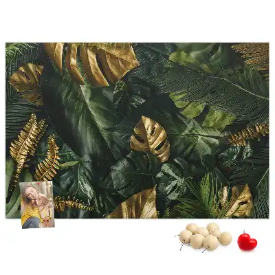 Printed Cork Board Jungle leaves