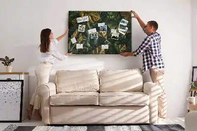 Jungle Leaves Printed Cork Board