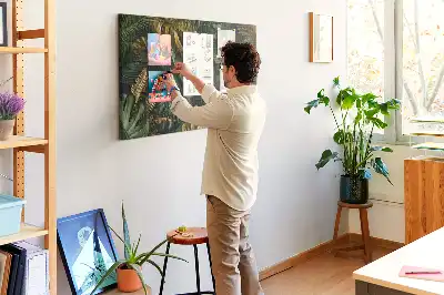 Jungle Leaves Printed Cork Board