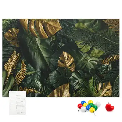 Printed Cork Board Jungle leaves