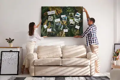 Printed Cork Board Jungle leaves