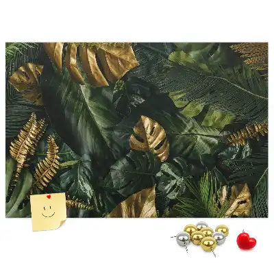 Printed Cork Board Jungle leaves