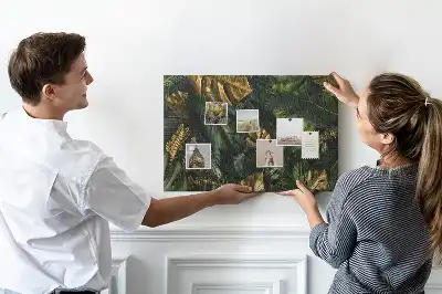 Printed Cork Board Jungle leaves