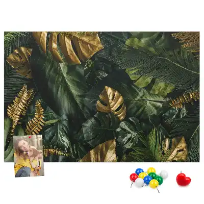 Printed Cork Board Jungle leaves