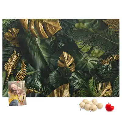 Printed Cork Board Jungle leaves