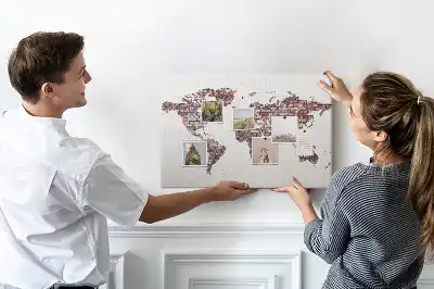 Brick World Map Printed Cork Memo Board