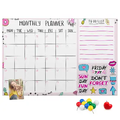 Printed Cork Board Monthly planner