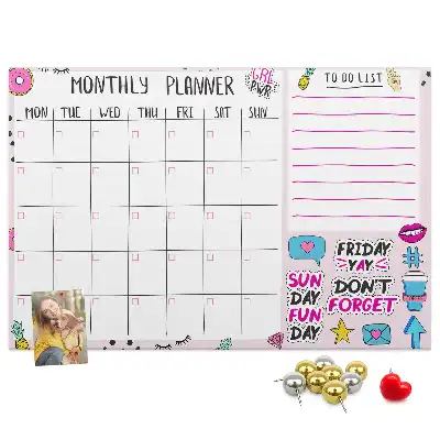 Printed Cork Board Monthly planner