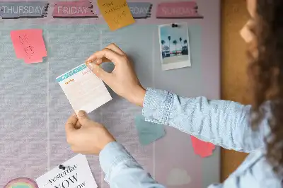 Printed Cork Memo Board Unicorns weekly planner