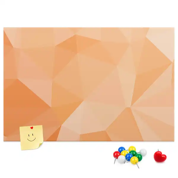 Cork memo board with geometric triangle abstraction print
