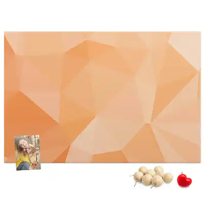 Cork memo board with geometric triangle abstraction print