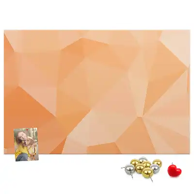 Cork memo board with geometric triangle abstraction print