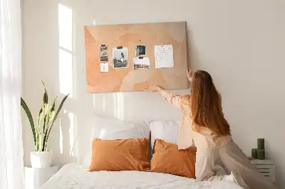 Cork memo board with geometric triangle abstraction print