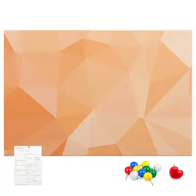 Cork memo board with geometric triangle abstraction print